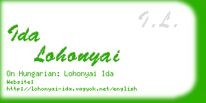 ida lohonyai business card